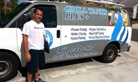 Paul with the Grill Tanks Plus van