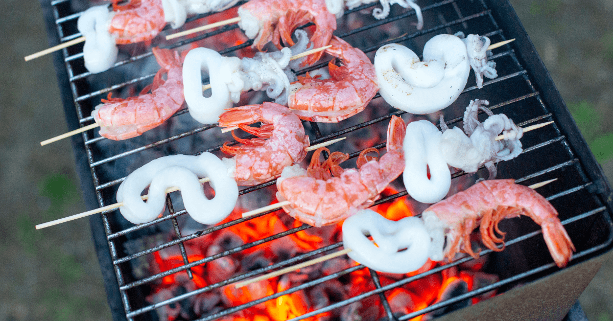 Grilling seafood