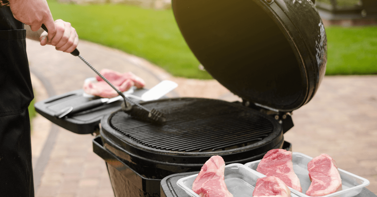cleaning a big green egg grill